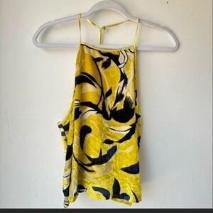 Obey Velvet Yellow & Black Abstract Cami